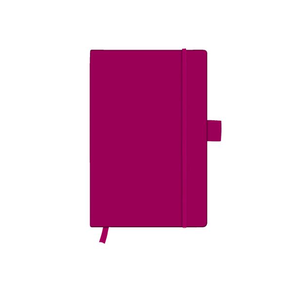записная книжка Classic A6 96 листов, в клетку, ягодный, с эластичной лентой и внутренним карманом my.book