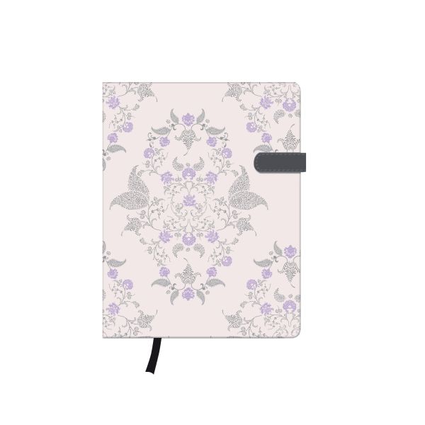 записная книжка Lady A6 96 листов, в линейку, узор Dream Garden, с эластичной лентой и внутренним карманом my.book