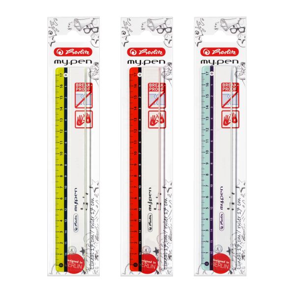 Линейка my.pen пластиковая 17 см, цветная