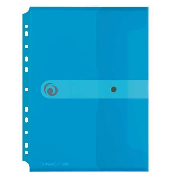 Папка-конверт PP A4, для файлов, прозрачный синий