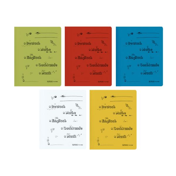 папка А4 картон, для начальной школы, цветная, 5 штук