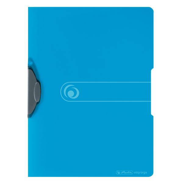 папка с зажимом А4 РР прозрачная синяя