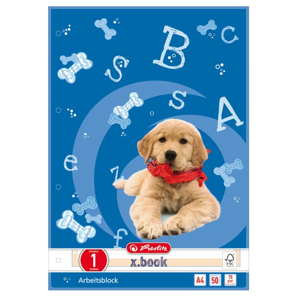 рабочий блокнот А4 50 листов №01, FSC Mix, узор dog