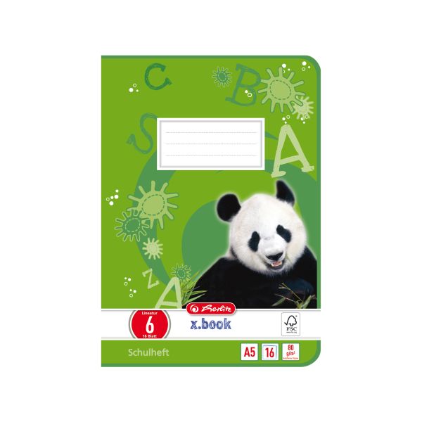 тетрадь А5 16 листов no.06, узор Panda, FSC Mix