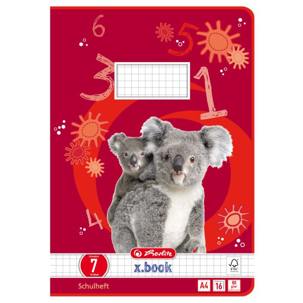 тетрадь А4 16 листов no.07, узор Koala, FSC Mix