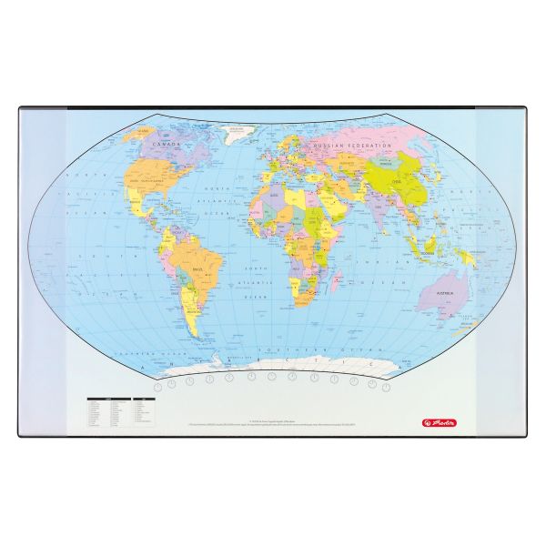 Подкладка настольная с картой мира, 68x44 см