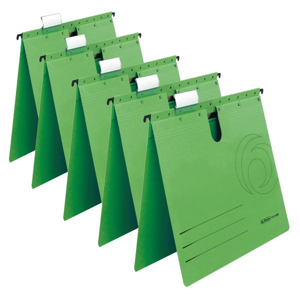 подвесная папка А4, зеленая, 5 штук