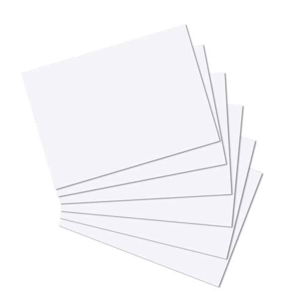 карточки для записей А4, нелинованные, белые, 100 штук