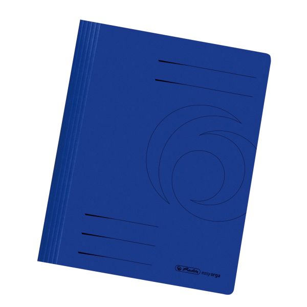 папка А4 картон manilla, сфальцованная, темно-синяя
