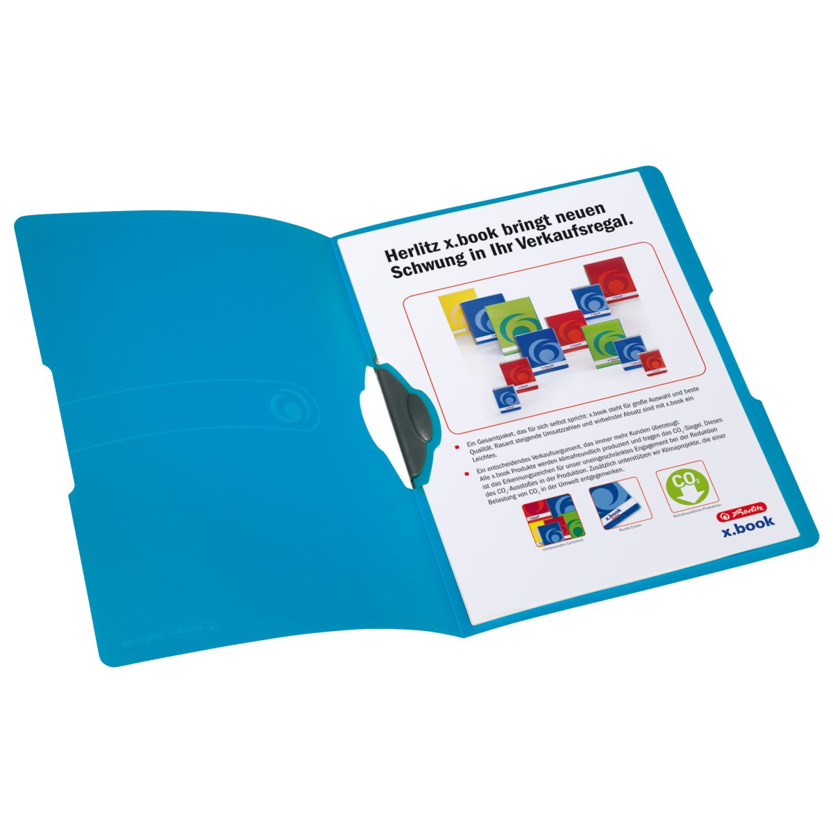 папка с зажимом А4 РР прозрачная синяя - Herlitz