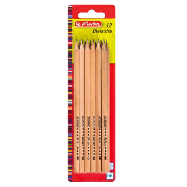 карандаши Skizzo natural HB, 12 штук, FSC, на блистере