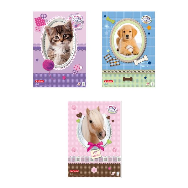 блокнот для набросков A4 Pretty Pets, 75 листов, 3 разных узора FSC