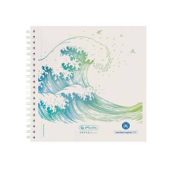 блокнот на спирали 14,8x14,8 GREENline 100 листов пунктир орнамент Wave