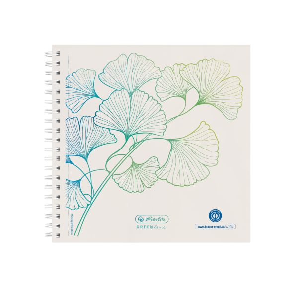 блокнот на спирали 14,8x14,8 GREENline 100 листов пунктир орнамент Ginkgo