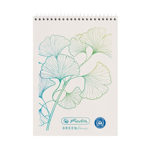 блокнот на спирали A7 50 листов клетка GREENline Ginkgo