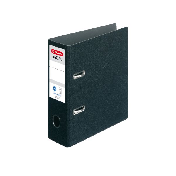 вертикальная папка-скоросшиватель maX.file fiberboard А5 7,5 см, черная