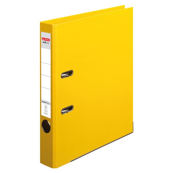 папка-скоросшиватель maX.file protect plus А4 5 см, желтая