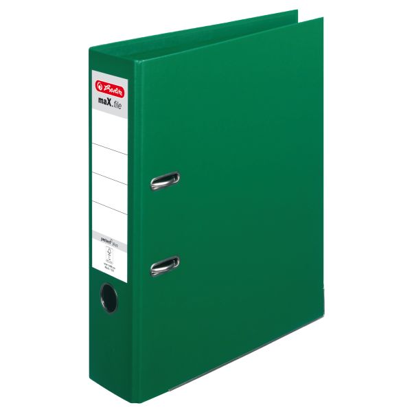 папка-скоросшиватель maX.file protect plus А4 8 см, зеленая