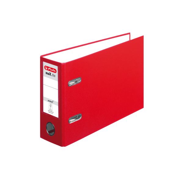 вытянутая папка-скоросшиватель maX.file protect А5 8 см, красная