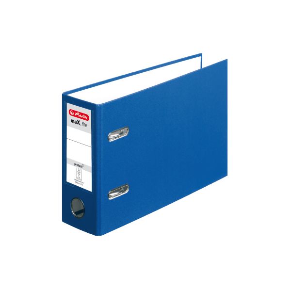 вытянутая папка-скоросшиватель maX.file protect А5 8 см, синяя