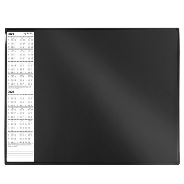 Подкладка настольная с календарем, 63x50 см, черная
